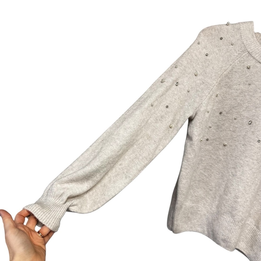 Draper James RSVP Long Sleeve Embellished Sweater Size Small Glitzy Glam Casual - Picture 4 of 9